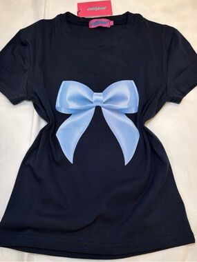 black bow graphic tee coquette aesthetic baby tee y2k cute fitted top